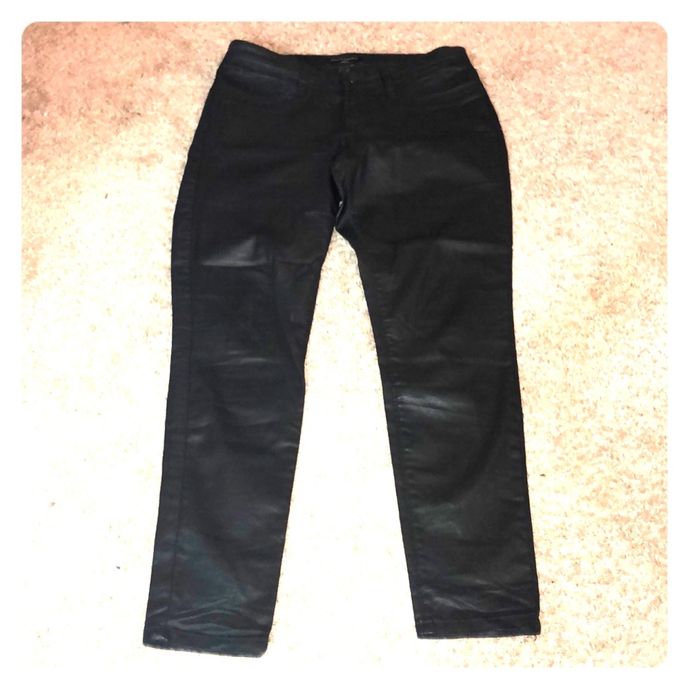 Banana Republic Liquid Leather Black Jeans